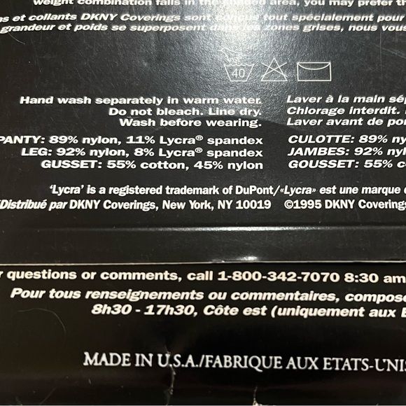 Vintage DKNY Double Rib Control Top Pantyhose Porcelain Cream Size M NEW - Picture 10 of 10